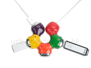 Illustration for article titled Colorful 4-Port USB Star Hub Adapts to Your Workspace